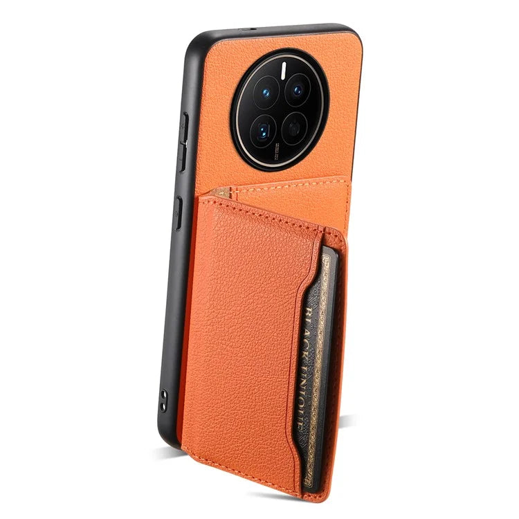 For Huawei Mate 50 4G Shockproof Case Leather+PC+TPU Kickstand Phone Shell