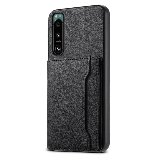 For Sony Xperia 5 III 5G Case Leather+PC+TPU Hybrid Phone Cover with Card Slots