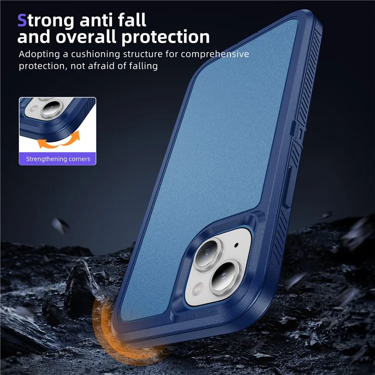For iPhone 15 Plus / 14 Plus Case TPU+PC Phone Cover Non-slip Side Edge