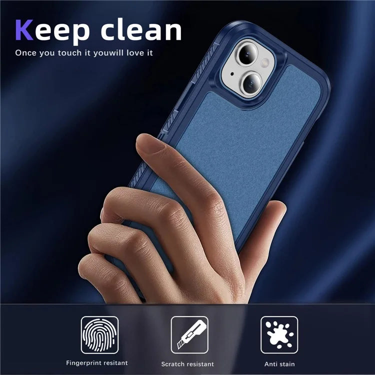 For iPhone 15 Plus / 14 Plus Case TPU+PC Phone Cover Non-slip Side Edge