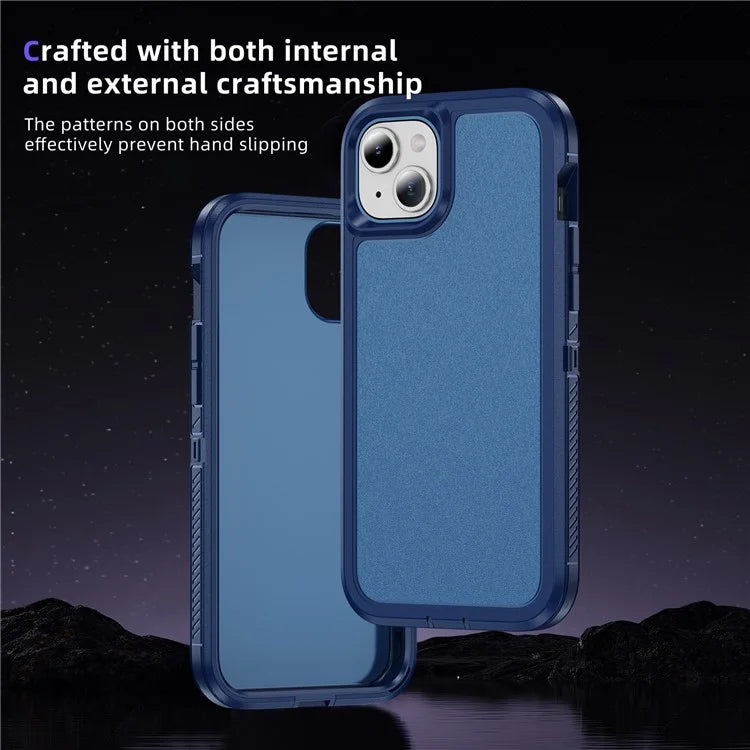 For iPhone 15 Plus / 14 Plus Case TPU+PC Phone Cover Non-slip Side Edge