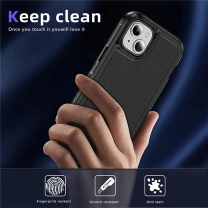 For iPhone 15 Plus / 14 Plus Case TPU+PC Phone Cover Non-slip Side Edge