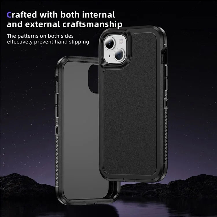 For iPhone 15 Plus / 14 Plus Case TPU+PC Phone Cover Non-slip Side Edge
