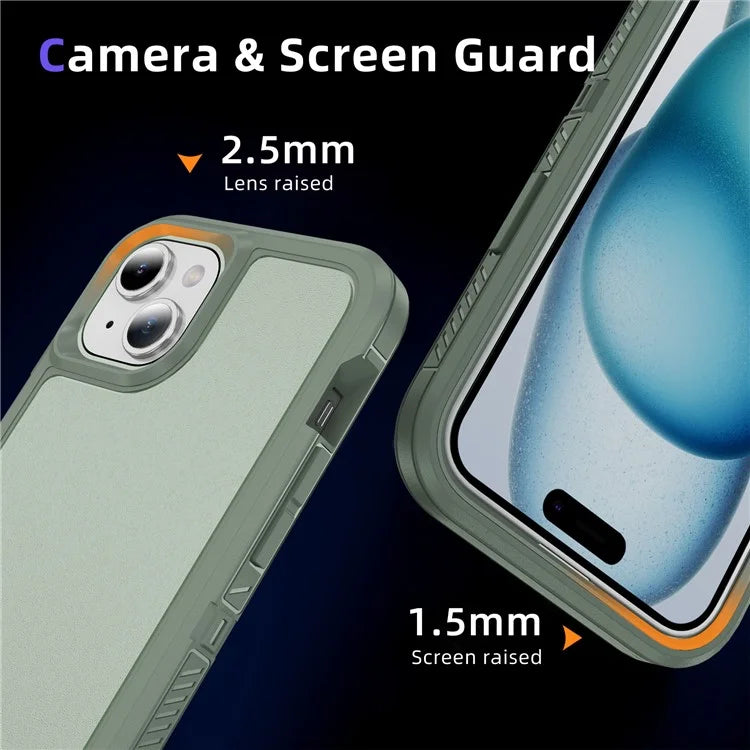 For iPhone 15 Plus / 14 Plus Case TPU+PC Phone Cover Non-slip Side Edge