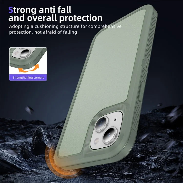 For iPhone 15 Plus / 14 Plus Case TPU+PC Phone Cover Non-slip Side Edge