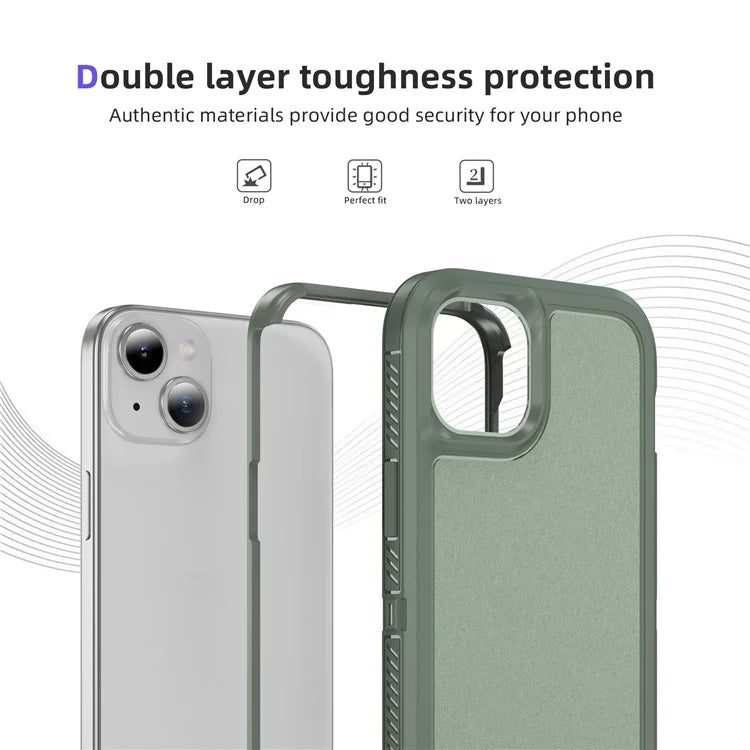 For iPhone 15 Plus / 14 Plus Case TPU+PC Phone Cover Non-slip Side Edge