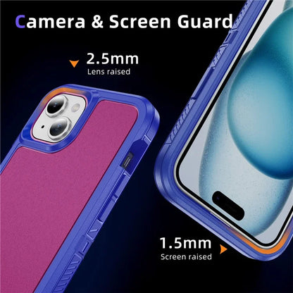 For iPhone 15 Plus / 14 Plus Case TPU+PC Phone Cover Non-slip Side Edge