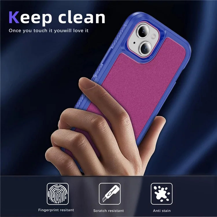 For iPhone 15 Plus / 14 Plus Case TPU+PC Phone Cover Non-slip Side Edge