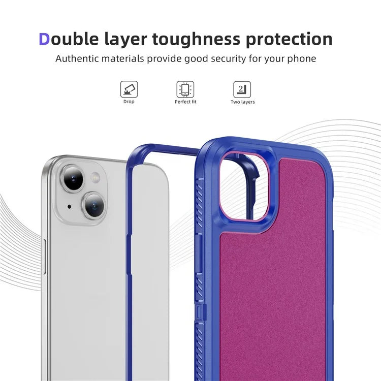For iPhone 15 Plus / 14 Plus Case TPU+PC Phone Cover Non-slip Side Edge