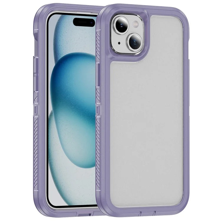 For iPhone 15 Plus / 14 Plus Case TPU+PC Phone Cover Non-slip Side Edge
