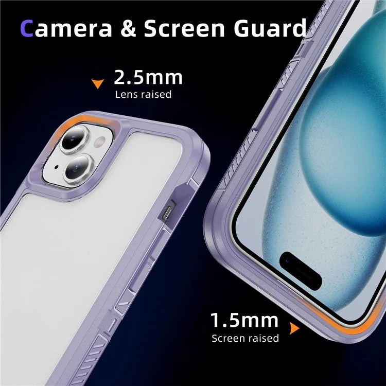 For iPhone 15 Plus / 14 Plus Case TPU+PC Phone Cover Non-slip Side Edge