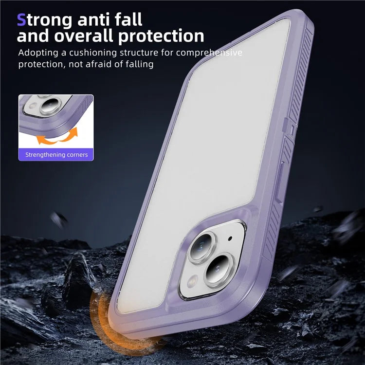 For iPhone 15 Plus / 14 Plus Case TPU+PC Phone Cover Non-slip Side Edge