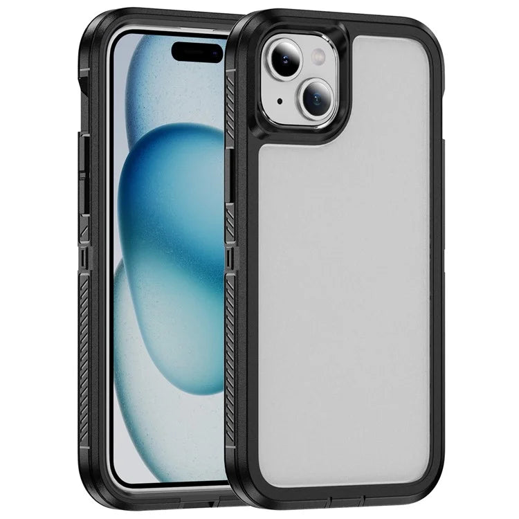 For iPhone 15 Case TPU+PC Anti-Fingerprint Non-Slip Phone Cover