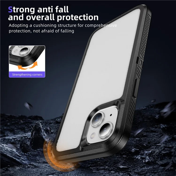 For iPhone 15 Case TPU+PC Anti-Fingerprint Non-Slip Phone Cover