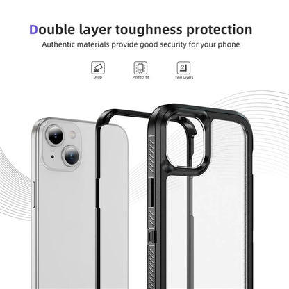 For iPhone 15 Case TPU+PC Anti-Fingerprint Non-Slip Phone Cover