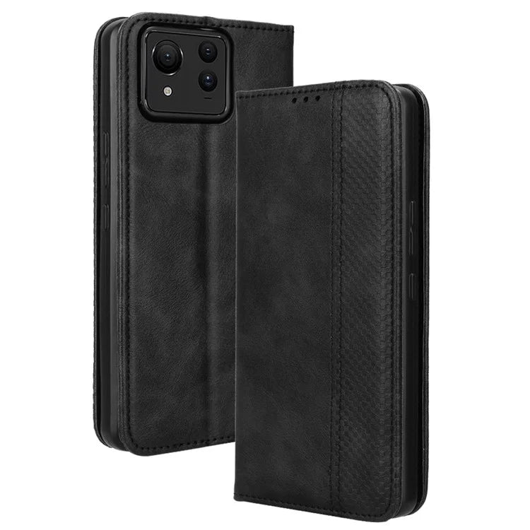 For Asus Zenfone 11 Ultra 5G Case PU Leather Magnetic Closure Vintage Wallet Phone Cover