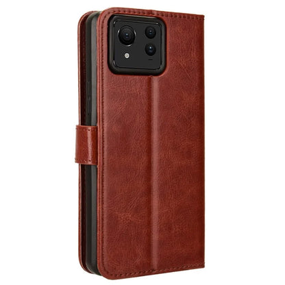 For Asus Zenfone 11 Ultra 5G Case Crazy Horse Texture Scratch-proof Phone Cover with  Folding Stand