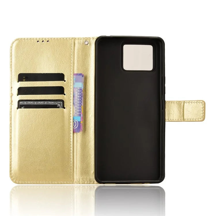 For Asus Zenfone 11 Ultra 5G Case Crazy Horse Texture Scratch-proof Phone Cover with  Folding Stand