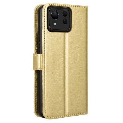 For Asus Zenfone 11 Ultra 5G Case Crazy Horse Texture Scratch-proof Phone Cover with  Folding Stand