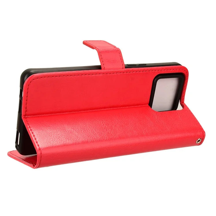 For Asus Zenfone 11 Ultra 5G Case Crazy Horse Texture Scratch-proof Phone Cover with  Folding Stand