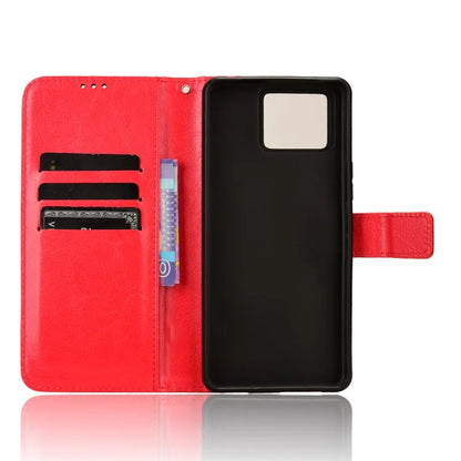 For Asus Zenfone 11 Ultra 5G Case Crazy Horse Texture Scratch-proof Phone Cover with  Folding Stand