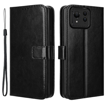For Asus Zenfone 11 Ultra 5G Case Crazy Horse Texture Scratch-proof Phone Cover with  Folding Stand