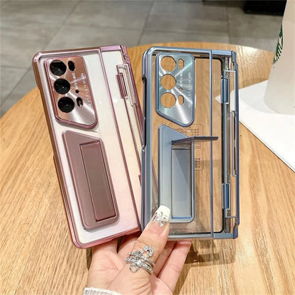 For Honor Magic V2 / V2 RSR Porsche Design Clear Case Kickstand Hard PC Phone Cover