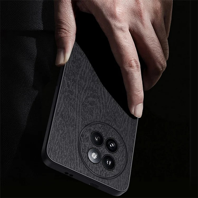 For Xiaomi Civi 4 Pro 5G / 14 Civi 5G Cell Phone Case Wood Texture Leather Coating PC+TPU Hybrid Shell