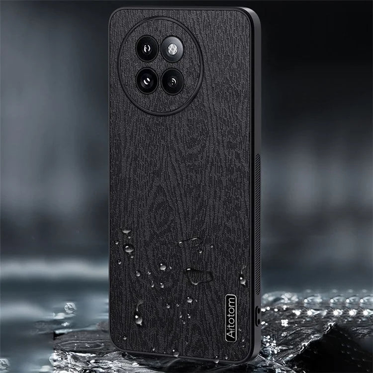 For Xiaomi Civi 4 Pro 5G / 14 Civi 5G Cell Phone Case Wood Texture Leather Coating PC+TPU Hybrid Shell