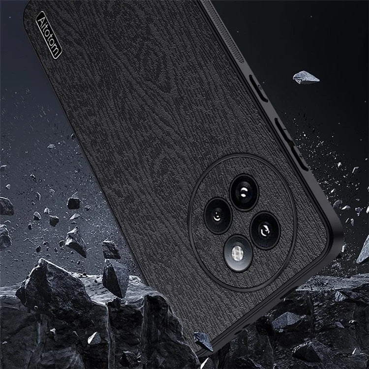 For Xiaomi Civi 4 Pro 5G / 14 Civi 5G Cell Phone Case Wood Texture Leather Coating PC+TPU Hybrid Shell