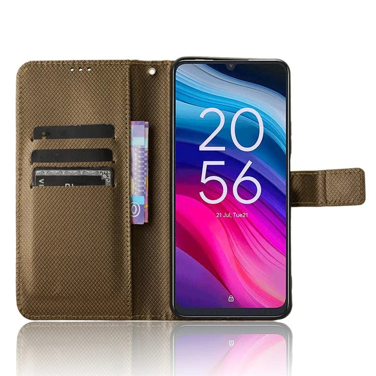 For TCL 50 SE Wallet Phone Case Diamond Texture PU Leather Flip Cover