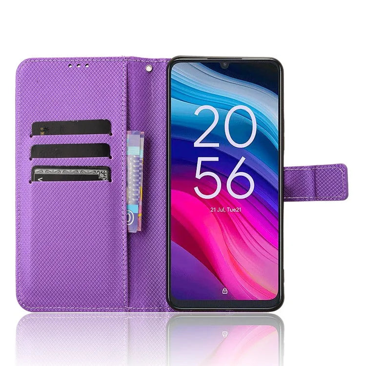 For TCL 50 SE Wallet Phone Case Diamond Texture PU Leather Flip Cover