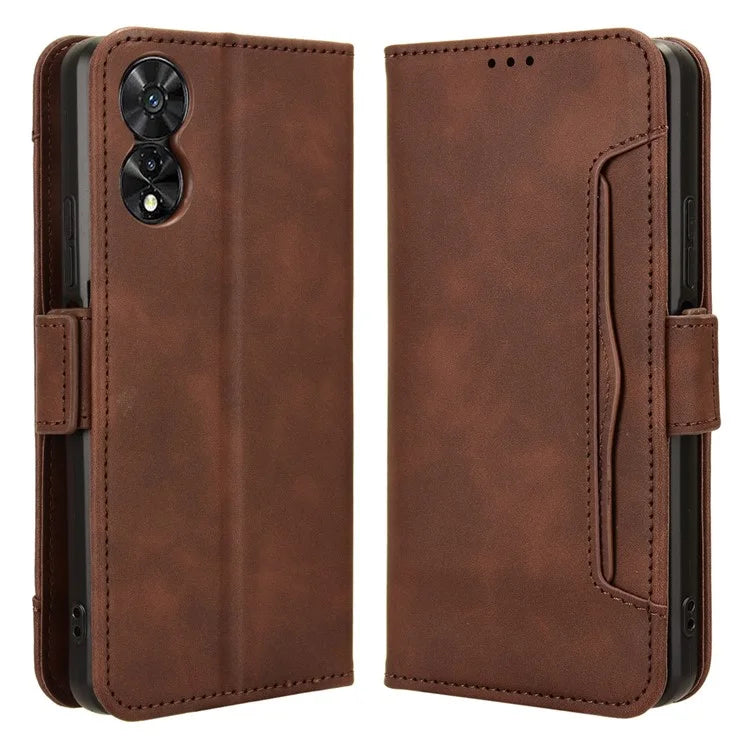 For TCL 50 SE Case PU Leather Multiple Card Slots Shockproof Flip Phone Cover