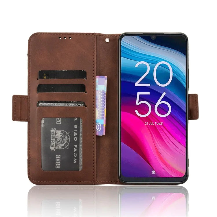 For TCL 50 SE Case PU Leather Multiple Card Slots Shockproof Flip Phone Cover