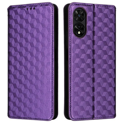 For TCL 50 SE Stand Case Rhombus Pattern Leather Folio Phone Cover