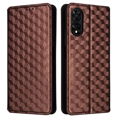 For TCL 50 SE Stand Case Rhombus Pattern Leather Folio Phone Cover