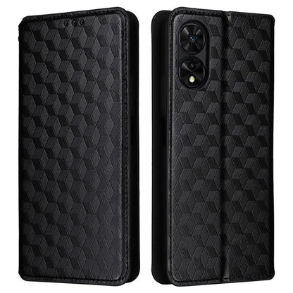 For TCL 50 SE Stand Case Rhombus Pattern Leather Folio Phone Cover