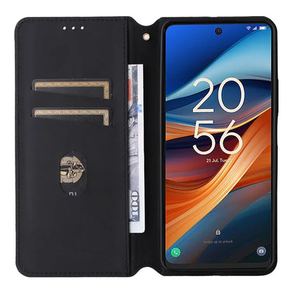 For TCL 50 SE Stand Case Rhombus Pattern Leather Folio Phone Cover