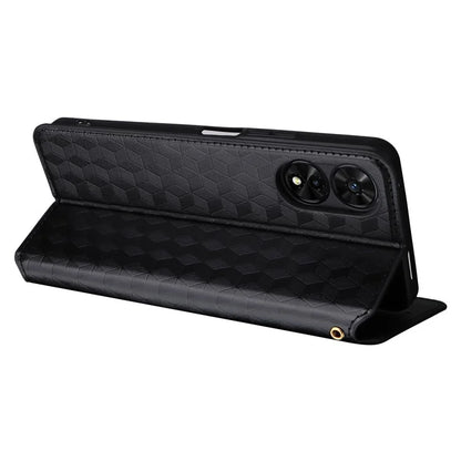 For TCL 50 SE Stand Case Rhombus Pattern Leather Folio Phone Cover
