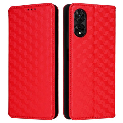 For TCL 50 SE Stand Case Rhombus Pattern Leather Folio Phone Cover
