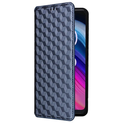For TCL 50 SE Stand Case Rhombus Pattern Leather Folio Phone Cover
