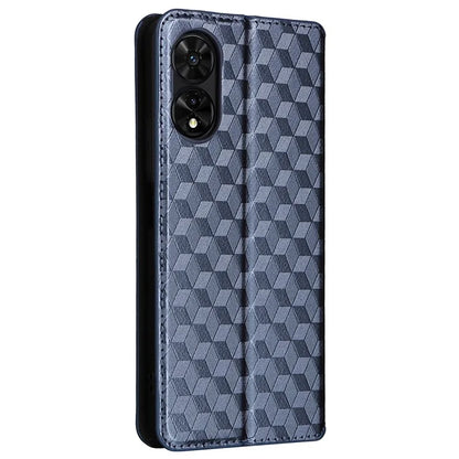 For TCL 50 SE Stand Case Rhombus Pattern Leather Folio Phone Cover