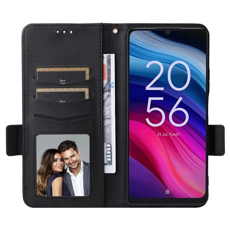 For TCL 50 SE Case Litchi Texture PU Leather Horizontal Viewing Stand Phone Cover