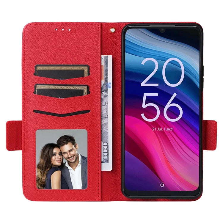 For TCL 50 SE Case Litchi Texture PU Leather Horizontal Viewing Stand Phone Cover