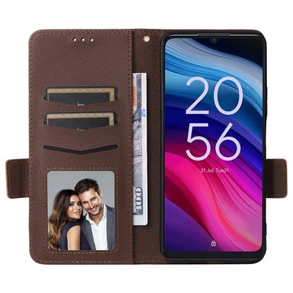 For TCL 50 SE Case Litchi Texture PU Leather Horizontal Viewing Stand Phone Cover