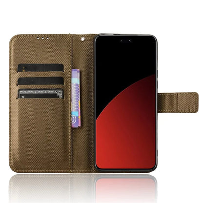For Xiaomi Civi 4 Pro 5G / 14 Civi 5G Wallet Phone Stand Case Diamond Texture PU Leather Flip Phone Cover