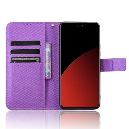 For Xiaomi Civi 4 Pro 5G / 14 Civi 5G Wallet Phone Stand Case Diamond Texture PU Leather Flip Phone Cover