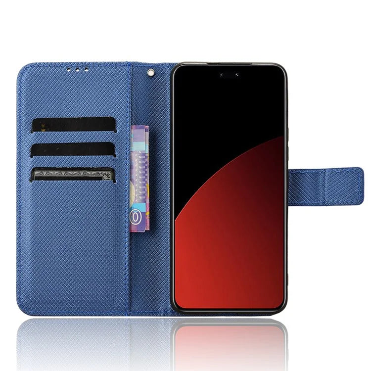 For Xiaomi Civi 4 Pro 5G / 14 Civi 5G Wallet Phone Stand Case Diamond Texture PU Leather Flip Phone Cover