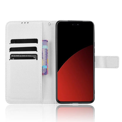 For Xiaomi Civi 4 Pro 5G / 14 Civi 5G Wallet Phone Stand Case Diamond Texture PU Leather Flip Phone Cover