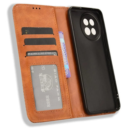 For Xiaomi Civi 4 Pro 5G / 14 Civi 5G PU Leather Phone Case Magnetic Stand Cover Retro Texture